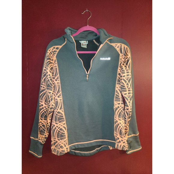 Avalanche Tops - Women's Avalanche Gray & Peach Quarter-Zip Sweatshirt L
